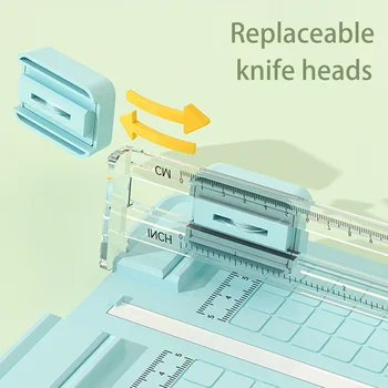 Taglierina per Carta 4 in 1 Bidirezionale, Taglierina Manuale per Ufficio, Include 4 Lame, Ideale per Scuole, Uffici e Case