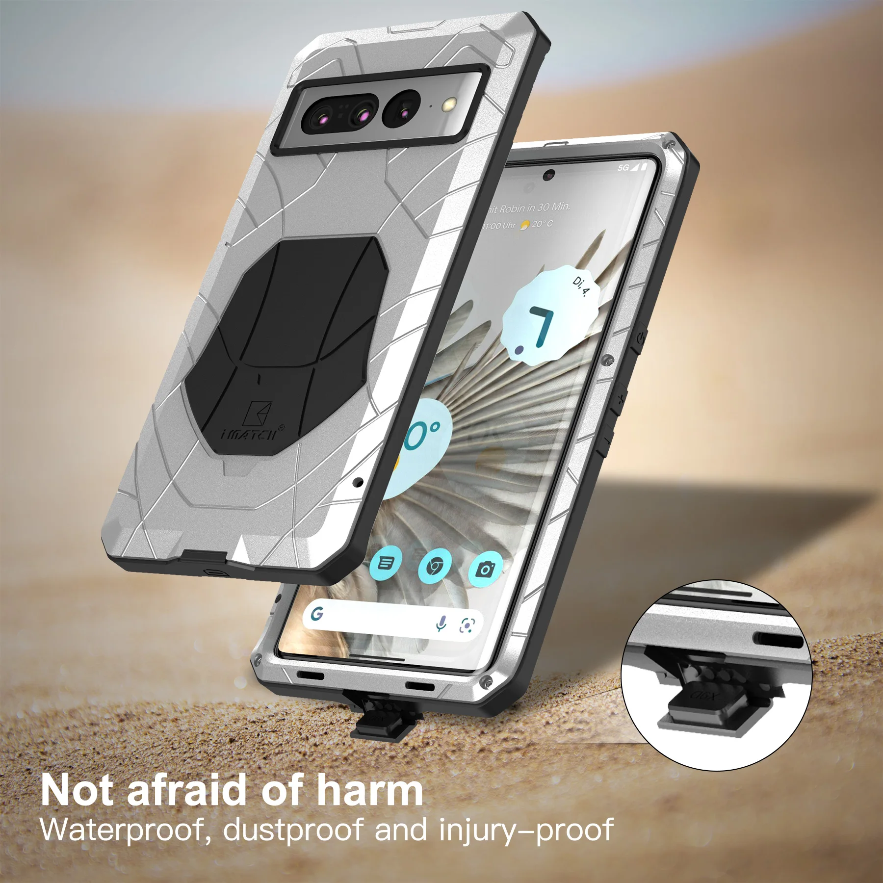 

Чехол для Google Pixel 7 Pro из закаленного стекла, сверхпрочная защита, противоударный жесткий алюминиевый металлический чехол s