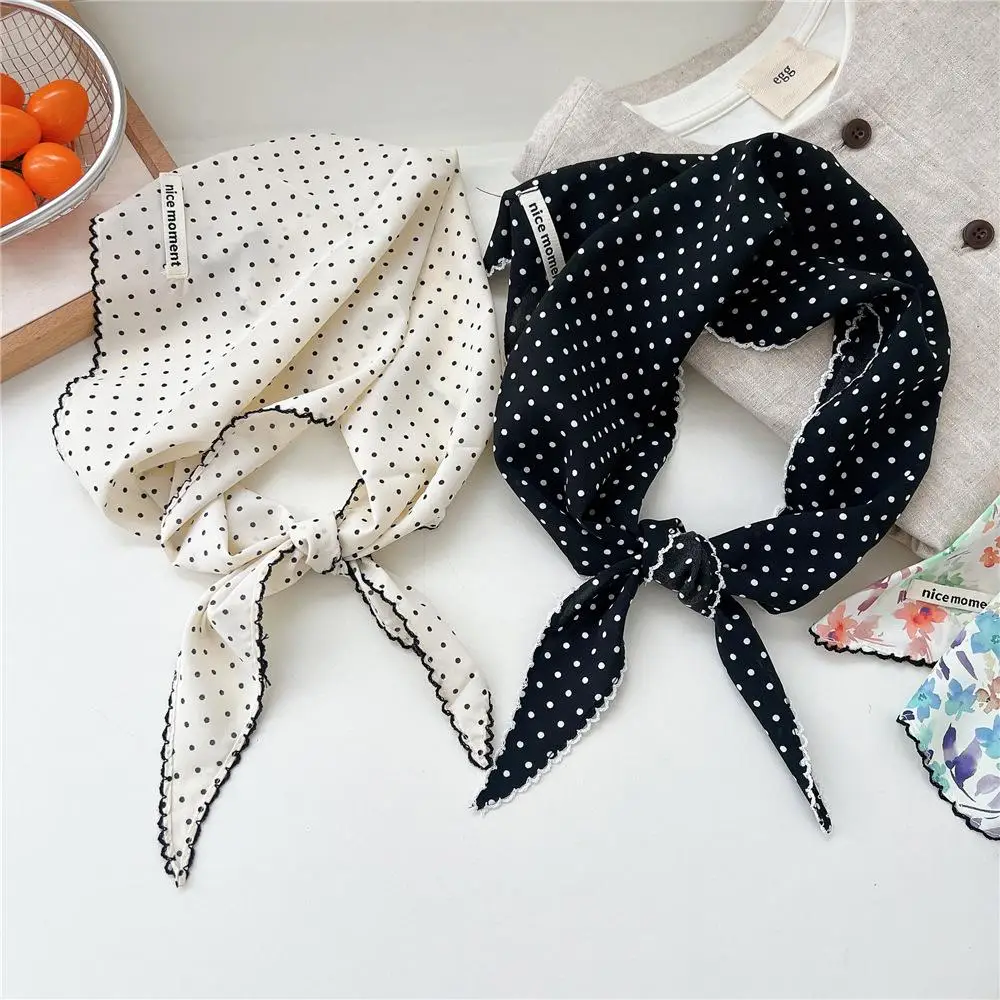 Summer Women Satin Neck Tie Female Hair Bandana Headkerchief French Pastoral Style Wrist Kerchief Shawl Wraps Fashion Neck Tie