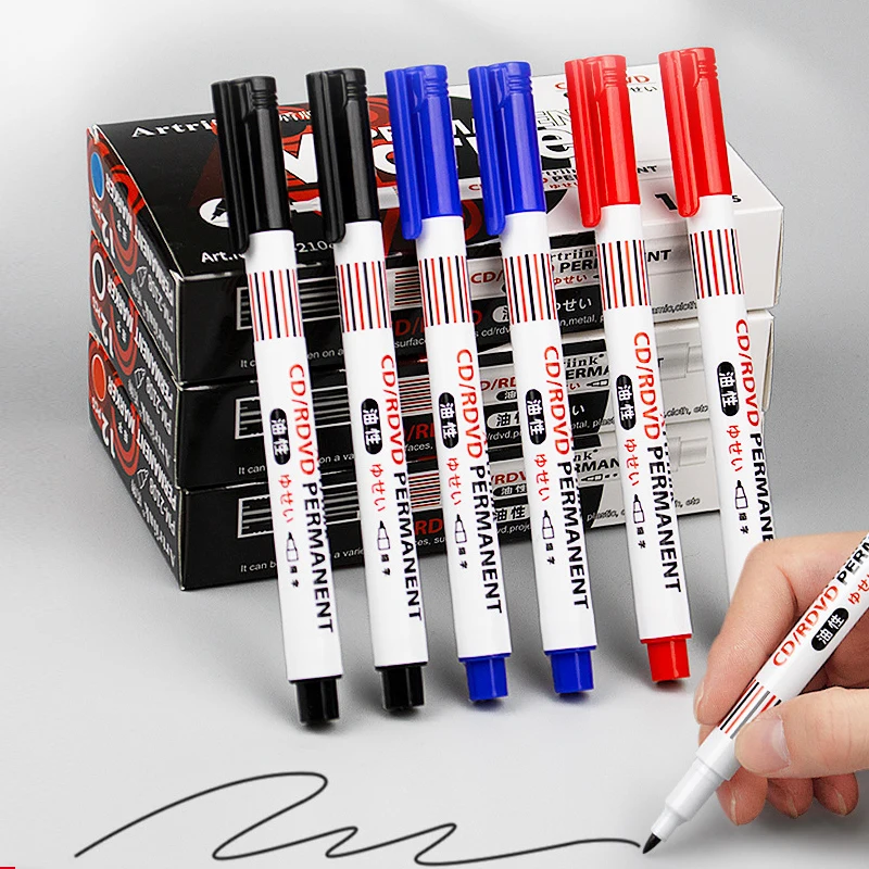 Oil-Based Markers Pen Quick-Drying Non-Erasable 3Pcs for CD Glass Courier Box Metal Graffiti Painting