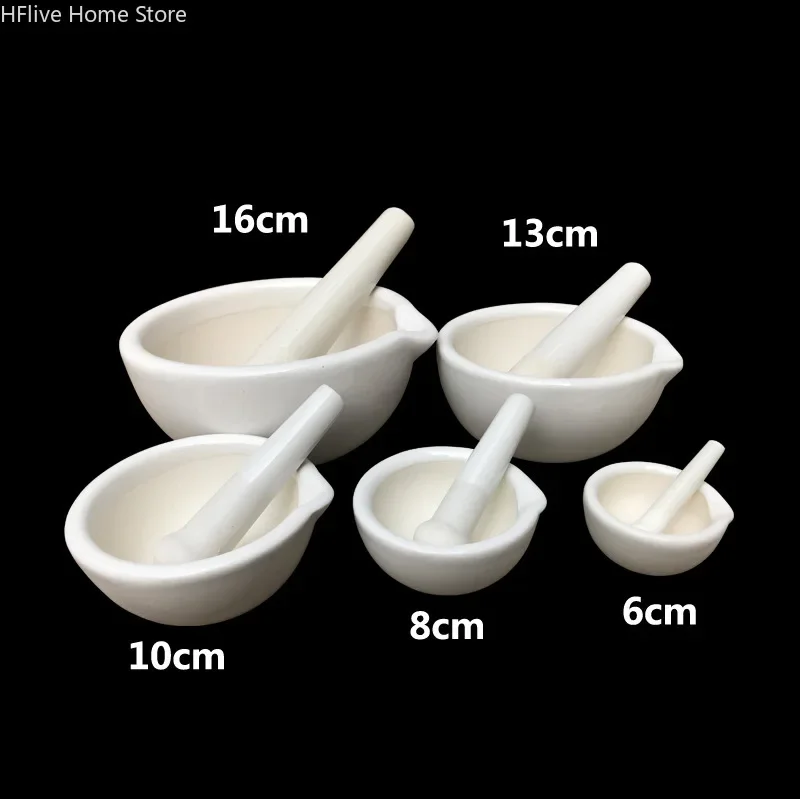 Household Ceramic Mortar and Pestle Set Grinding Bowls For Kitchen Spices Teas Garlic Pepper Grinder Mini Herb Mills 4 size