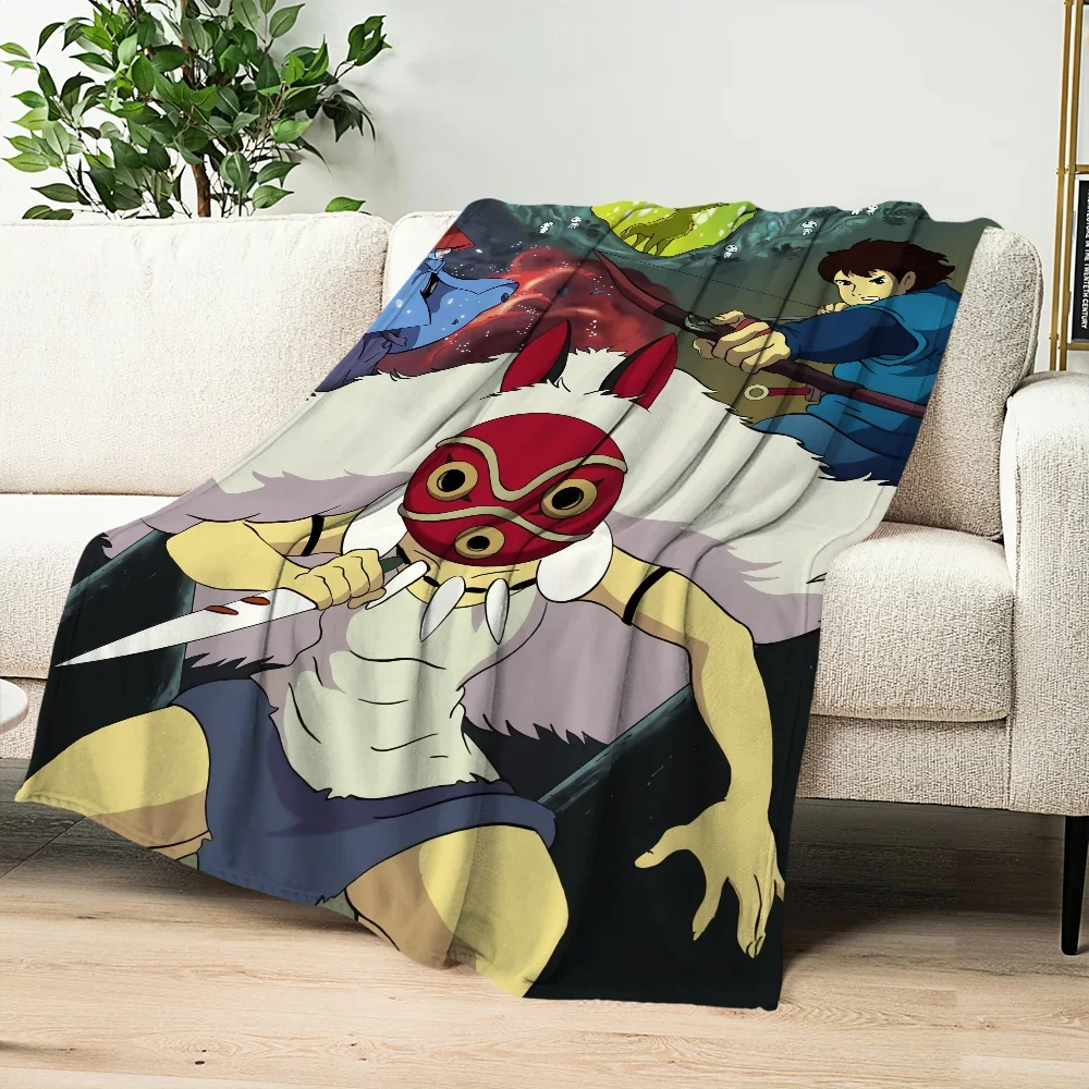 Anime P-Princess-ES M-Mononoke-ES Blanket Skin friendly comfort warm soft plush blanket suitable sofa living room office bedroom 5