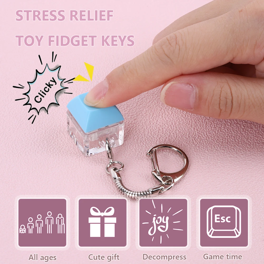 Keyboard decompression fidget toy 1 key button stress relief for adult