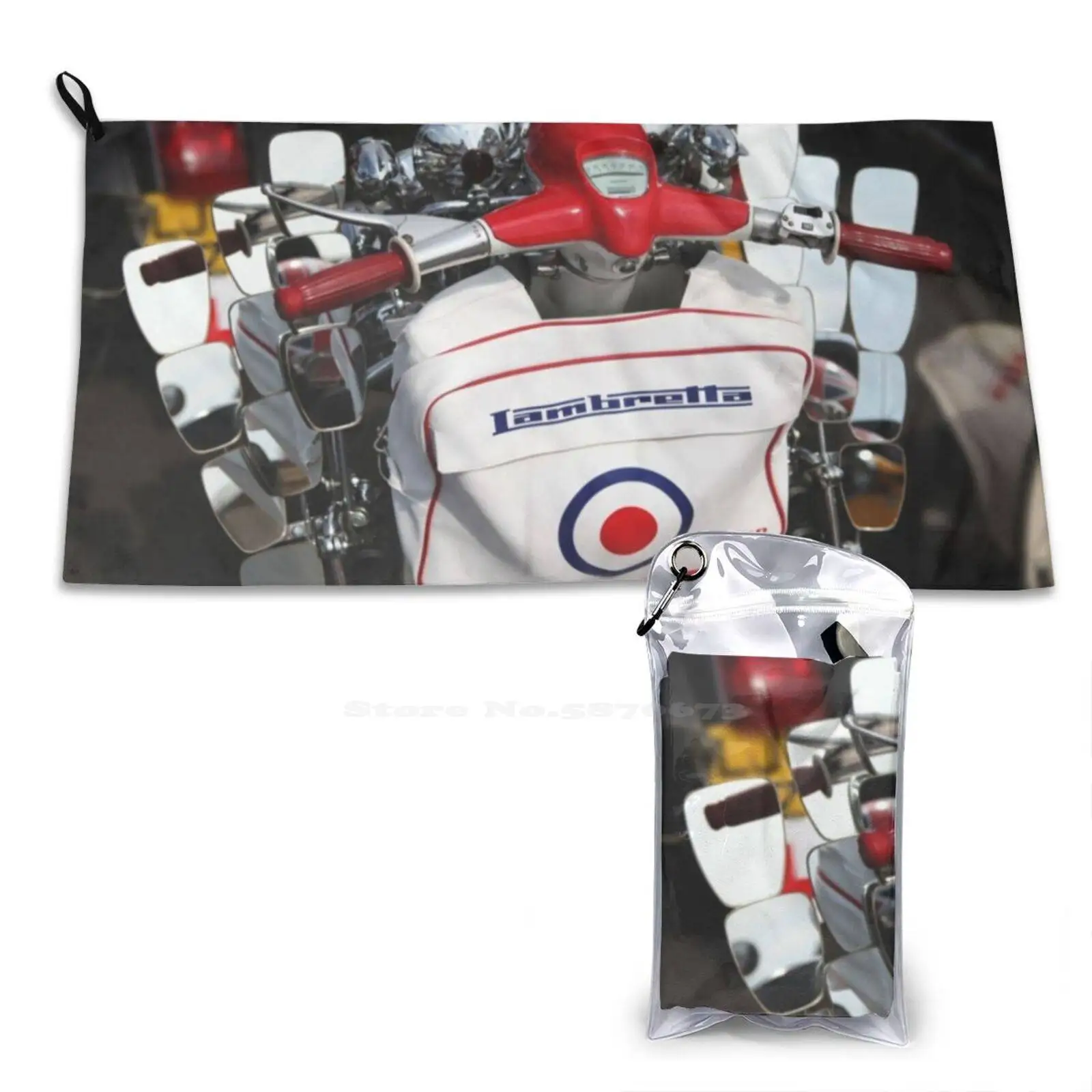 Borsa In Lambretta. Stampa Asciugamano Per Il Viso Morbido Asciugamano In Lambretta Mod Scooter