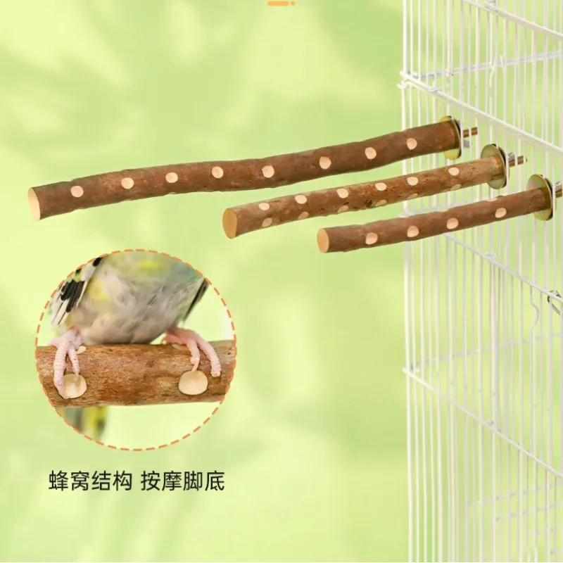 Natural Wood Bird Parakeet Stand Branch Fork Perch Rod Stand Paw Grinding Stick Bird Cage Accessories for Pet Budgies Cockatiels 2