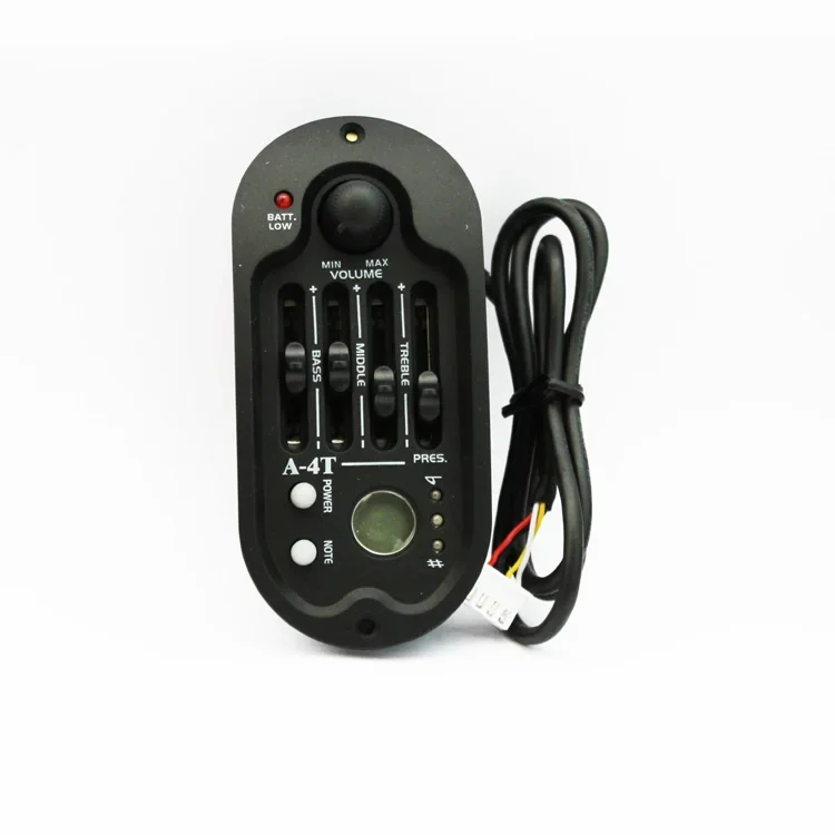 Akustikgitarren-Vorverstärker mit rundem digitalem Procedding-Tuner, Equalizer, Gitarren-Tonabnehmer, Gummiöl, Schwarz, SE-4N, 4-Band-EQ – Detail 15