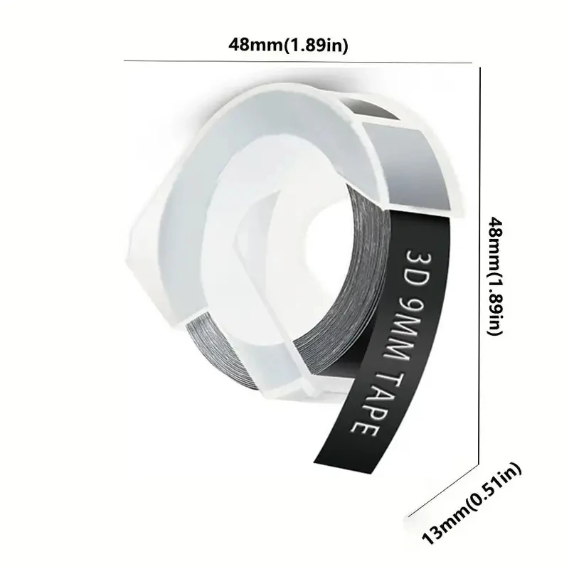 6/9/12mm Multicolor 3D Embossing Label Tape Embossing Label Maker PVC LABEL DYMO 12965 Motex E101 E-303 3D Tape