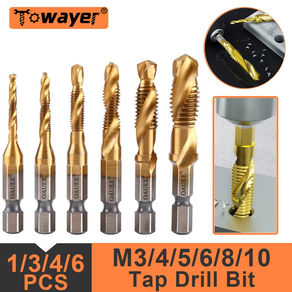 Thread Tap Drill Bits Set | Titanium Drill Bit Set | Titanium Compound ...
