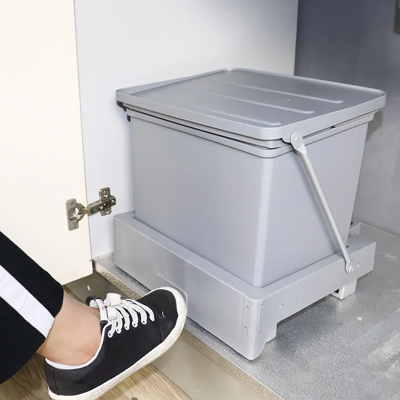 

Snap Open Cabinet with Built-in Cabinet Door, Hidden Kitchen Classification, Built-in Pop-up Trash Can