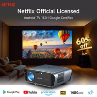 【4K UHD Android 11 Projector】Netflix Licensed 5G WiFi Dolby Video Outdoor Portable Home Cinema 80000 Lumens Projectors 2025 New 1