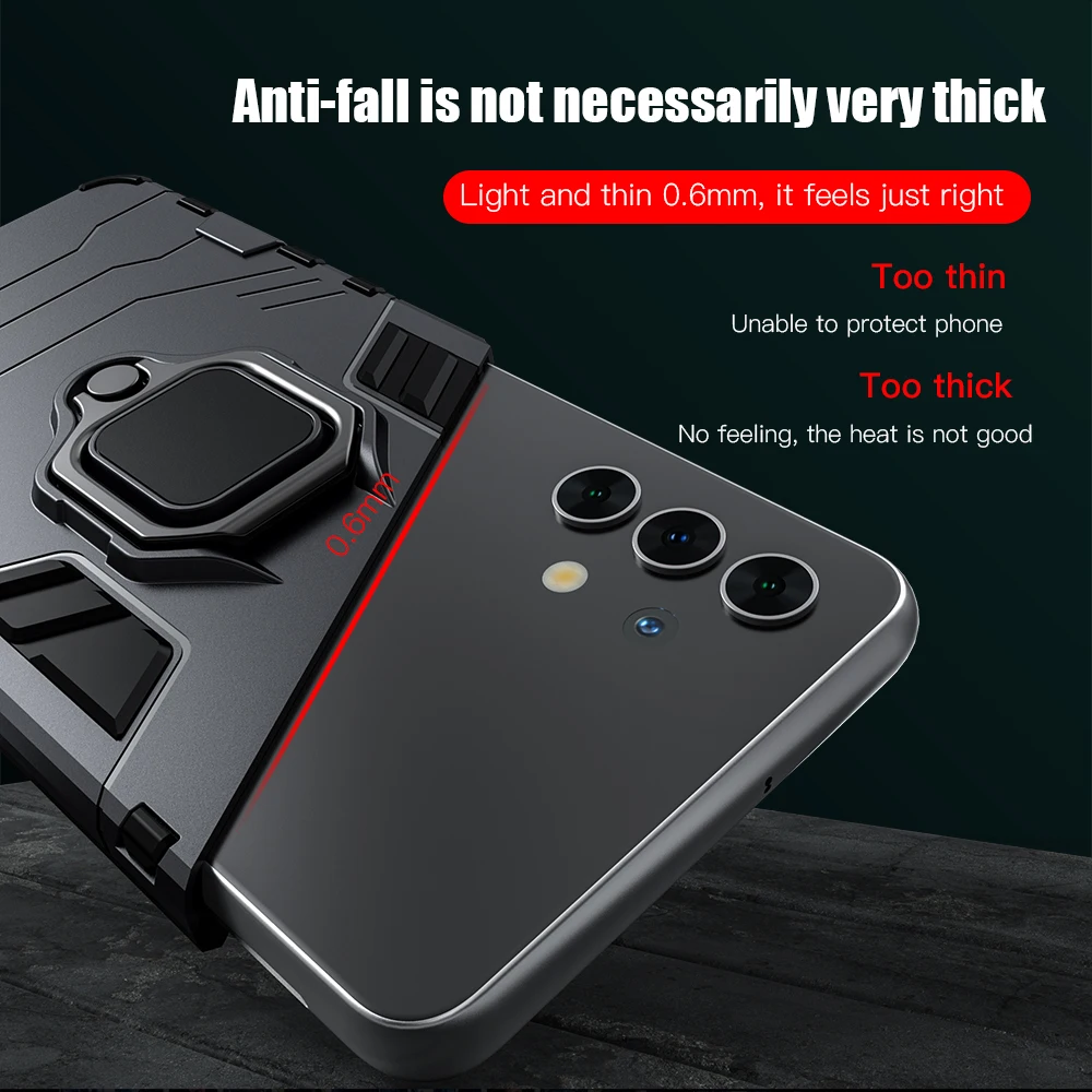 Shockproof Magnetic Ring Holder Stand Armour Phone Case