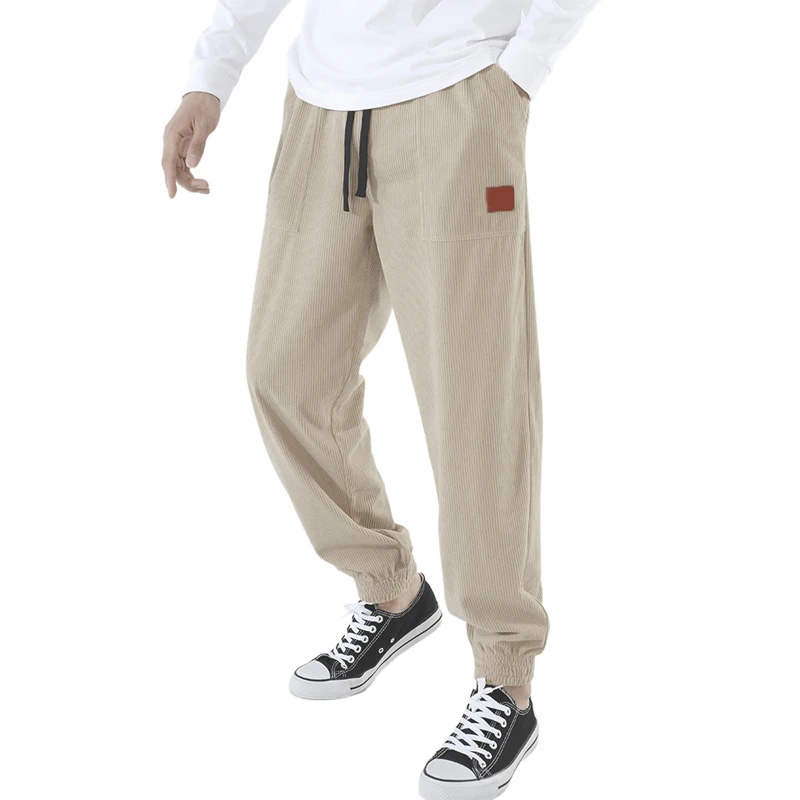Animal Game Men's Baggy Corduroy Trousers Cargo Tactical Work Pants Drawstring Sweatpants Sports Workwear Baggy Sweatpants
