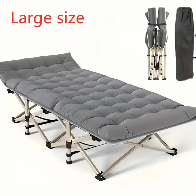 75 -inch large folding sports outdoor bed, stadium bed with double -sided mattress, portable foldable guest bed. 1