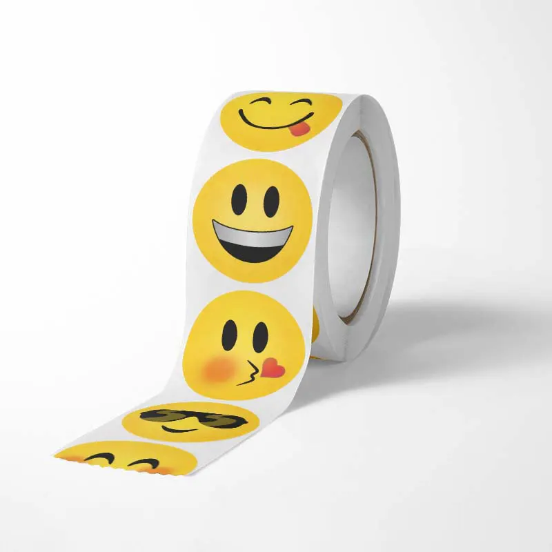Roll Packaging Stickers Amazon cross-border Creative Funny Expression Design Party Decoration Labels