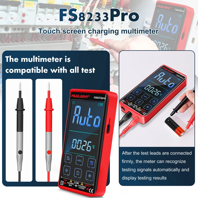 Huajiayi Smart Multimeter 9999 Conteggi Touch Screen Multimetro Display Lcd A Colori Condensatore Digitale Dc Ac Diodo Ohm Ncv