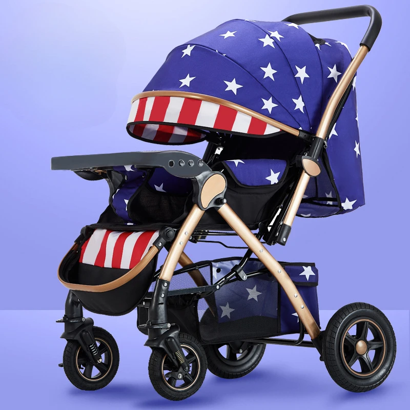 Four-wheel Strollers High Landscape Strollers Baby Car Trolley Pram Baby Carriage Foldable and Washable Multifunctional Stroller Four-wheel Strollers High Landscape Strollers Baby Car Trolley Pram Baby Carriage Foldable and Washable Multifunctional Stroller