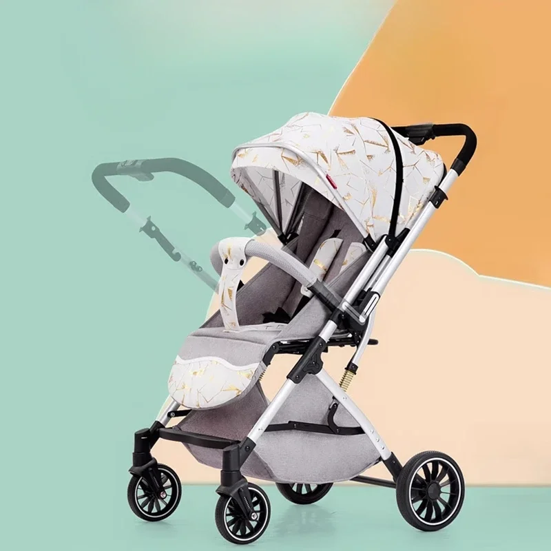 Bi-directional Lightweight Stroller, High Landscape Baby Stroller, Can Sit and Lie Down Walking Baby God Weapon