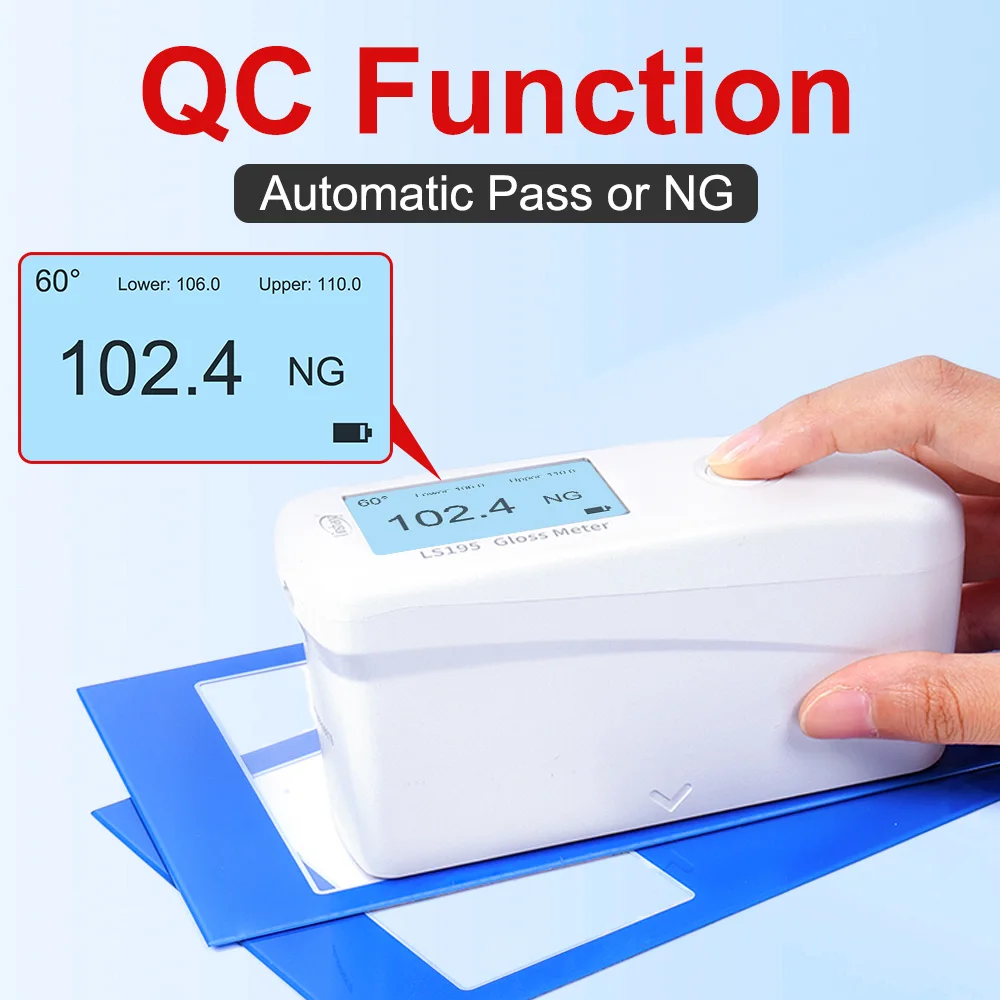 60 Degree Gloss Meter Single-Angle Glossmeter Shine Meter Automotive Paint Gloss Tester for Paint Ink Ceramic Marble LS195