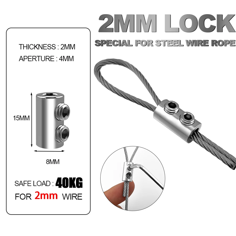 2mm 20m Stainless Steel Wire Rope, PVC Coated 304 Steel Cable With 10 Wire Rope Clamps, Durable Steel Cable For Curtain Rods, Clothesline, Plant