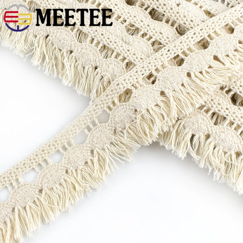 10Yards 3.5cm Meetee Cotton Fringe Tassel Lace Trim Ribbon for Hometexile Clothes Curtain Decor DIY Sewing Accessories AP2113 | Дом и сад