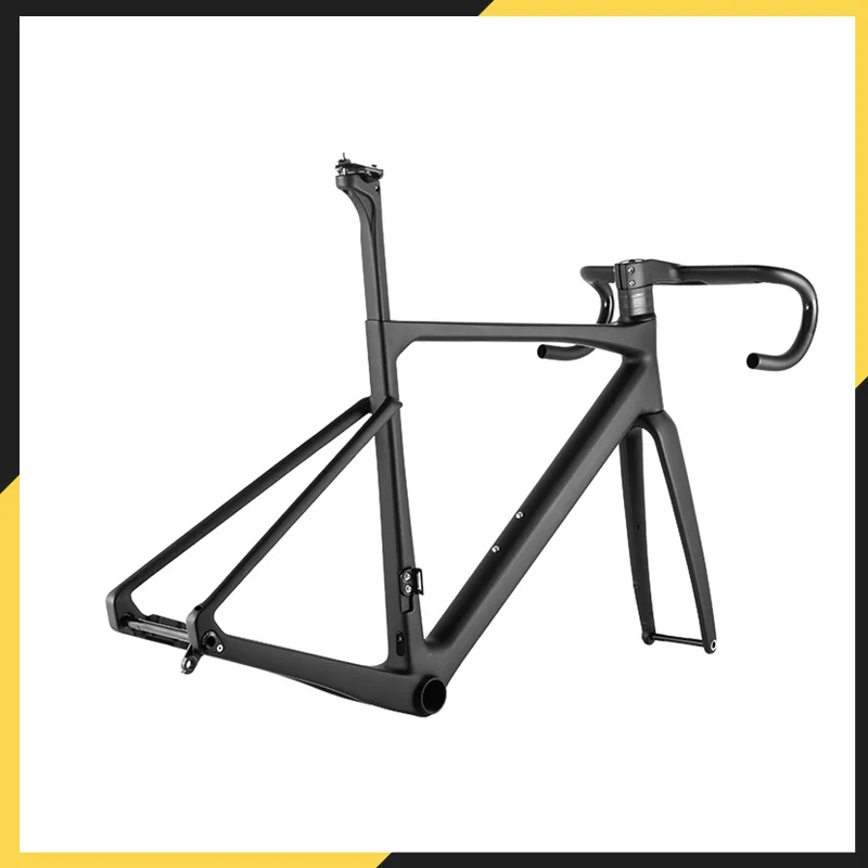 T1000 Carbon Road Bike Frame Disc Brake Full Hidden Cable Racing Bicycle Frameset Integrated Handlebar bicycle parts bicycle frame