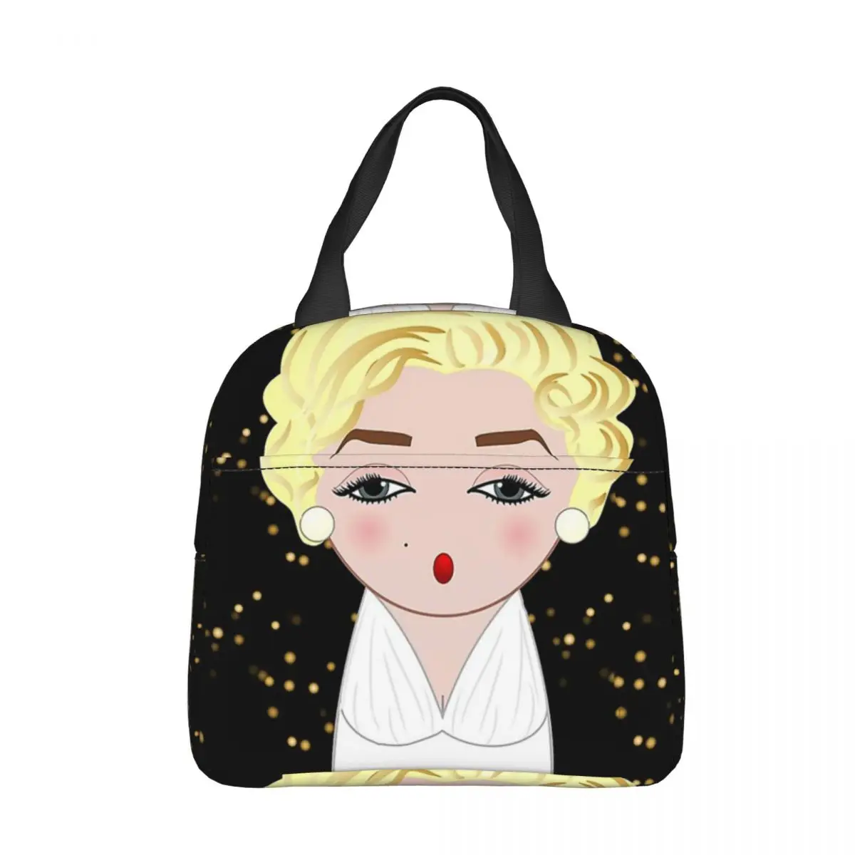 

Kokeshi Monroe Insulated Lunch Bag Large Meal Container Cooler Bag Tote Lunch Box Office Outdoor Girl Boy