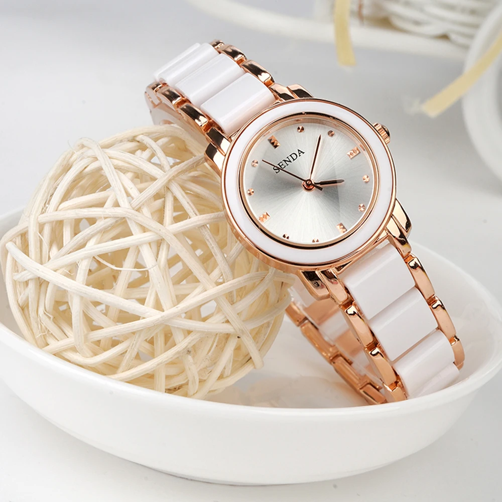

Watch For Women Luxury Fashion Quartz Wristwatches Imitation Ceramic Bracelet Casual Quartz Clock Women Gift Relogios Feminino