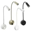 Bronze 3W LED Reading Light Black White Silver Gooseneck Wall Lamp for Bed Headboard Desk 4000K Bedside Switch LED Night Lamp 1