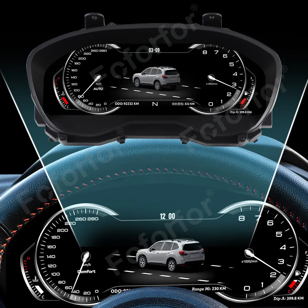 Panel de Instrumentos Digital LCD de 12.3" Actualizado 2026 para Subaru Forester 2019-2024, Velocímetro, Pantalla de Cabina 1