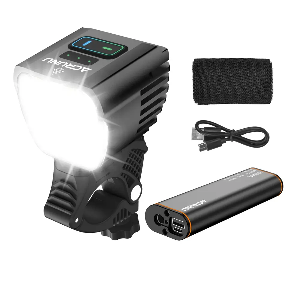 Foco Bicicleta Potente 8000 Lm 5 Led 5 Modos 5200 Mah Usb-c