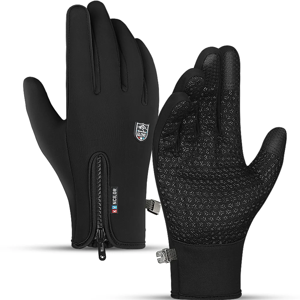 

Autumn Winter Sports Cycling Gloves Windproof Fluff Keep Warm Touchscreen Gloves Outdoor Running Hiking Motorbike Gloves Men