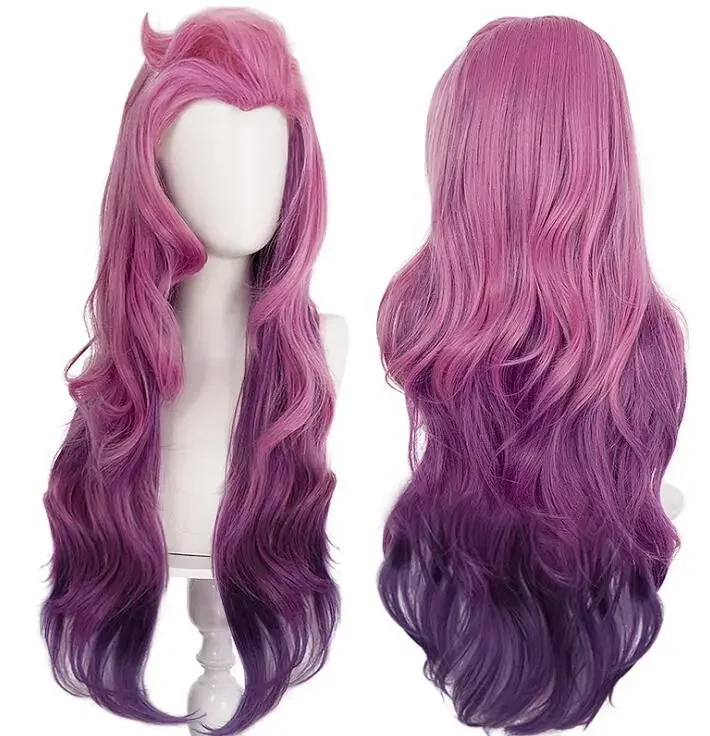 

LoL Seraphine Cosplay Wig KDA Cosplay Loose Wave Straight Pink Mixed Purple Wigs Heat Resistant Synthetic Hair Game