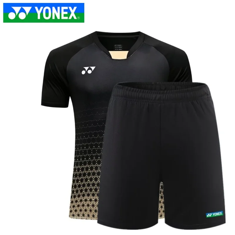 Yonex 24SS Match wear Men's shorts Short sleeve Breathable quick drying badminton short sleeve top tennis wear sports shorts
