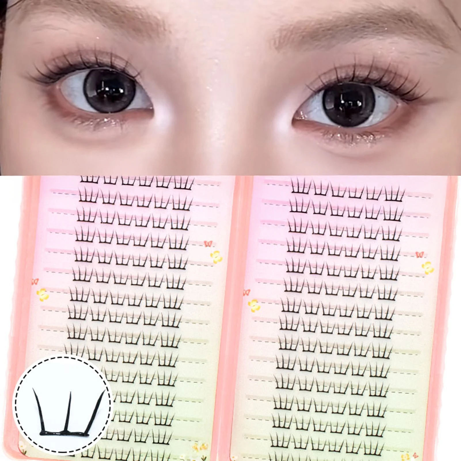 Korean Idol False Eyelashes Wispy Dense ACE Comics Artificial Eyelash Makeup Tool Girls Natural Enlarge Your Eyes Large Capacity