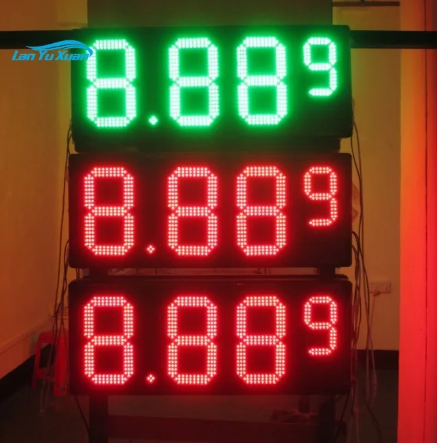 

led price sign petrol gas station screen outdoor four number led 88.88