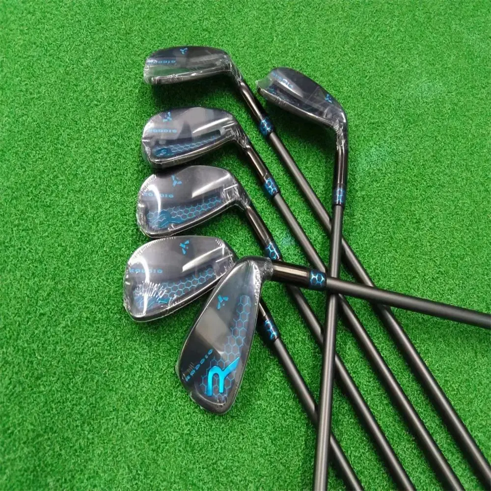 

Клюшки для гольфа Golf Roddio из поликарбоната черные синие кованые мягкие черные железные кованые клюшки (5 6 7 8 9 P) 6 шт. стальные или графитовые клюшки