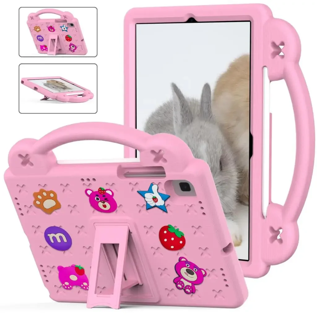 

For Samsung Galaxy Tab A8 10.5 SM-X200 X205 S6 Lite 10.4 A7 Lite 8.7 SM-T220 T225 10.4 T500 T505 T507 Case Kids EVA Stand Cover