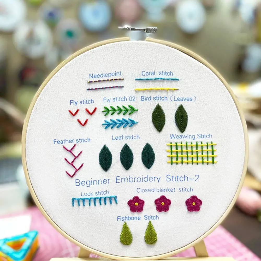 5 Set Embroidery Kit Easy To Install For Beginners Embroidery Stitches  Practice Kit For Learn To Embroider Kit Adult Beginner - AliExpress