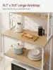 VASAGLE Baker's Rack, Microwave Oven Stand, Kitchen Tall Utility Storage Shelf, 6 Hooks And Metal Frame, Industrial 4