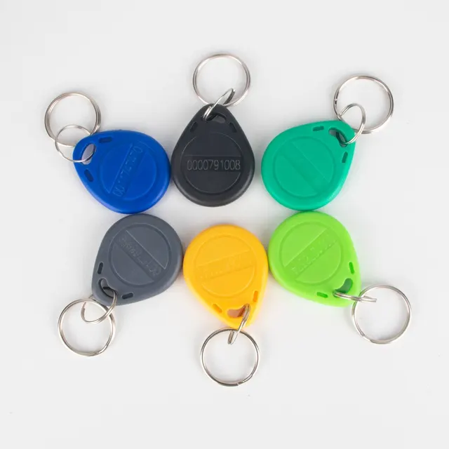 10/20pcs ID Key 125KHz Keyfobs Read-Only RFID Tag Sticker Keychain Fob Token Ring Proximity Chip TK4100 Read Only Readable Card 2
