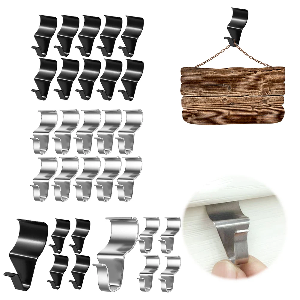 10 Pack Low Profile Stainless Steel Vinyl Siding Hooks - No Drilling, Heavy Duty Hangers
