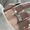 1pair Y2K Star Couple Rings Unisex Punk Sliver Zircon Star Open Ring Women Men Wide Retro Figner Rings Lovers Gifts Jewelry 2