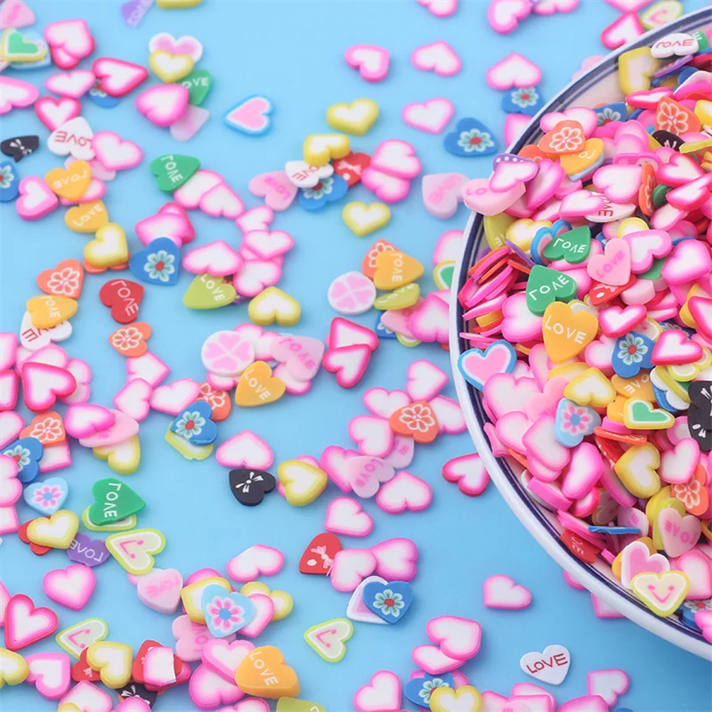 Polymer Clay 10g 5mm Mix Color Slime Candy Star heart Flower Fruit Unicorn Slices Polymer Clay Sprinkles DIY Nail Art Handmade Accessories