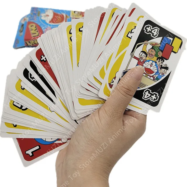 Mattel Uno Doraemons Poker Cartoon Anime Games Cards Real Family Funny Multiplayer Game Poker Kids Fun Playing Cards Toys Gifts 2