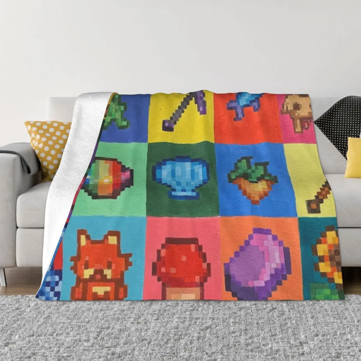 

Stardew Valley Video Game PixelArt Blanket Flannel Textile Decor Multi-function Warm Throw Blankets for Sofa Car Bedding Throws
