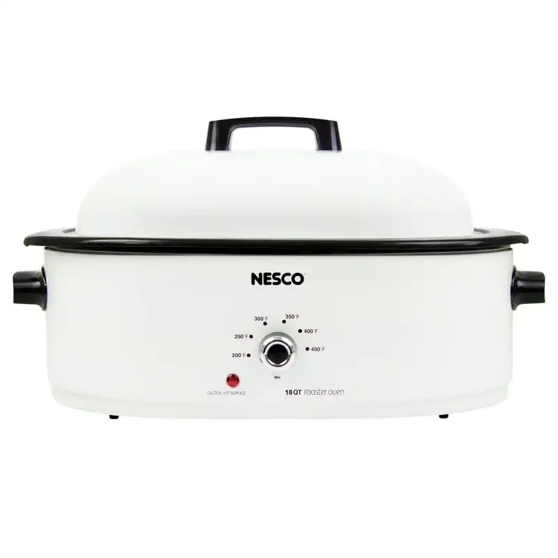 

18-Qt. 1 450-Watt Roaster with Porcelain Cookwell White MWR18-14