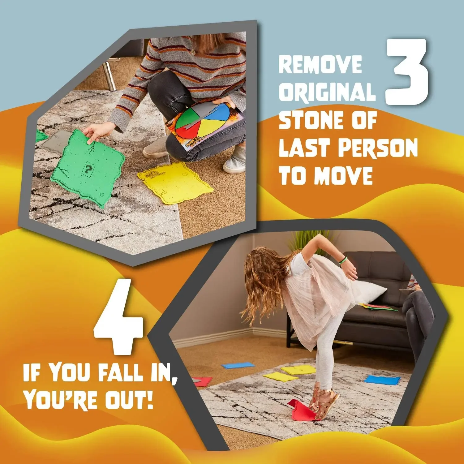 The Floor Is Lava Board Game Volcano Family Party Turntable Card Set Interactive Game for Kids and Adults