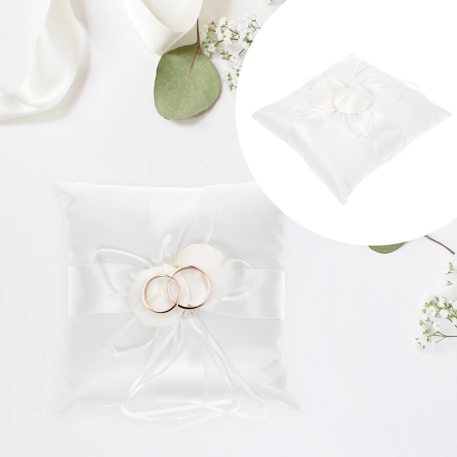 15 *15cm Wedding Ring Pillow Pocket Bearer Ceremony Decorations Table Garland Pearl