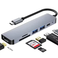 USB 3.0 Type-C Hub To HDMI Adapter 4K Thunderbolt 3 USB C Hub with Hub 3.0 TF SD Reader Slot PD for MacBook Pro/Air/Huawei Mate - Image 3