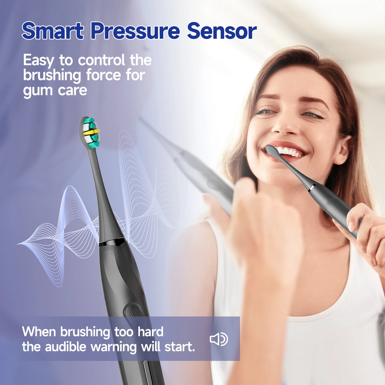 SEAGO Electric Toothbrush with 8 Soft Bristle Heads for Adults, Pressure Sensor, 5 Modes with 2 Minutes Build in Smart Timer 3